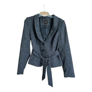 The Limited Gray Blazer with Shawl Collar and Waist Tie, Medium
